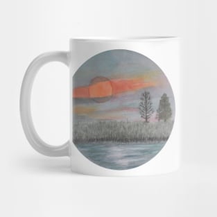 Sunset landscape watercolor Mug